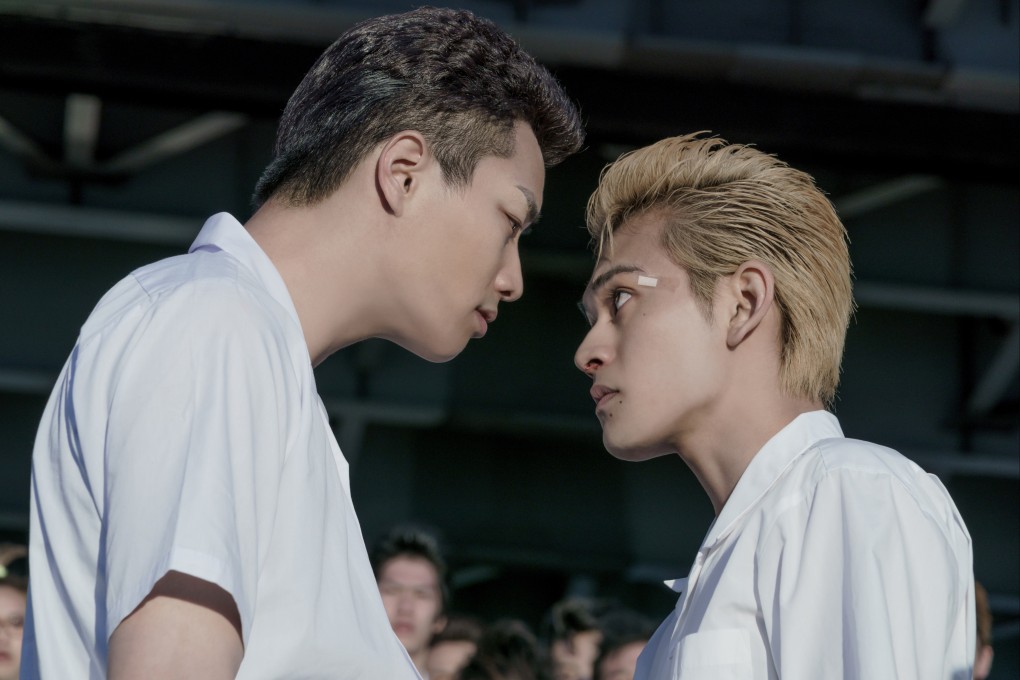 Nobuyuki Suzuki (left) and Takumi Kitamura in a still from “Tokyo Revengers” (category IIB, Japanese), directed by Tsutomu Hanabusa. Mio Imada co-stars.