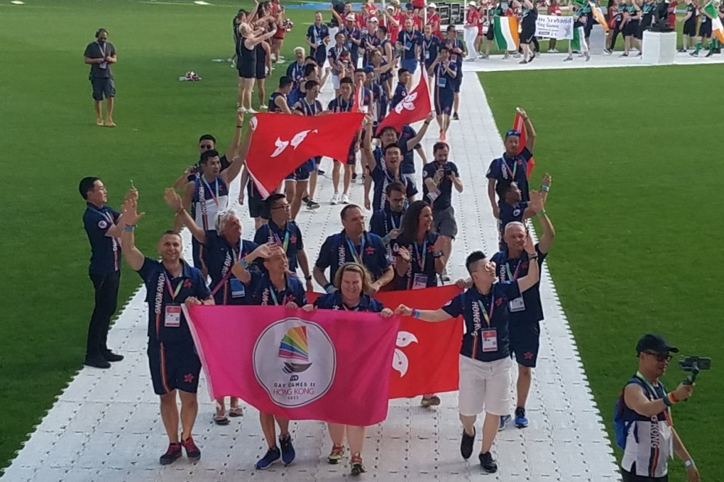 The Hong Kong delegation at the opening ceremony of the 2018 Gay Games in Paris. Photo: Gay Games Hong Kong