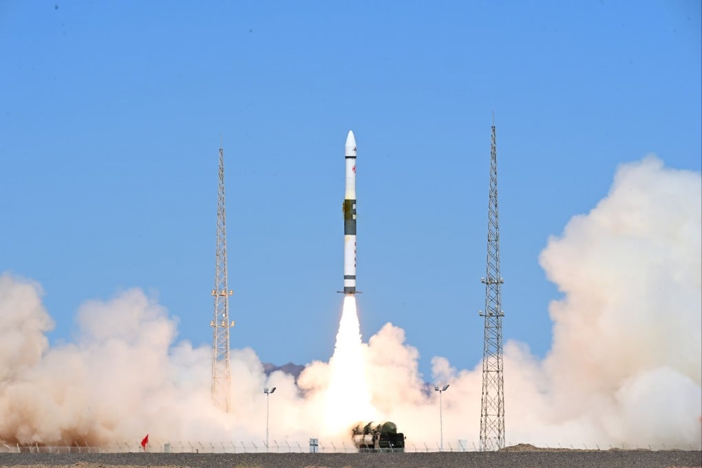 The latest Kuaizhou-1A rocket launch took place last week in the Gobi desert. Photo: Xinhua