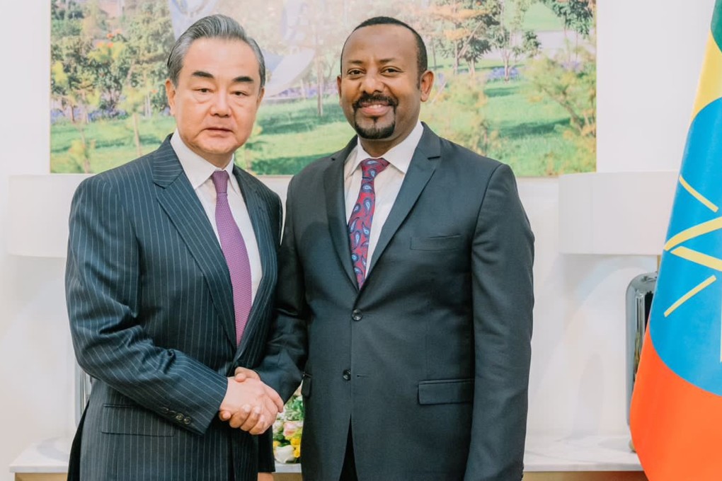 Ethiopian Prime Minister Abiy Ahmed meets senior Chinese diplomat Wang Yi for talks during a surprise stop in Addis Ababa.