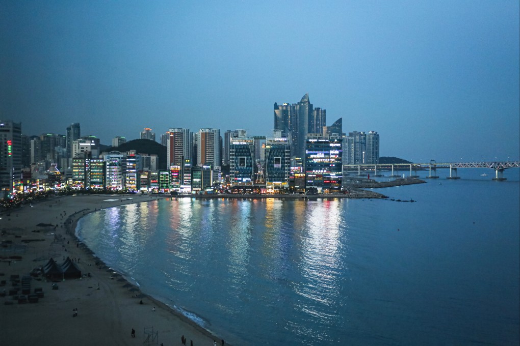 A night view of Gwangalli beach, the new centre of tourism in Busan, South Korea, with weekly drone light shows one of the draws. The city in the country’s southeast is known for the freshness of its seafood, and is seeing a rise in visitors. Photo: Getty Images
