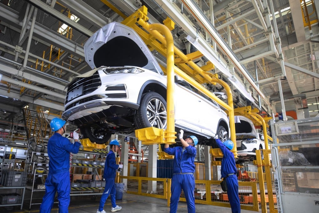 Employees at BYD’s electric car factory in Xi’an, Shaanxi province, China. Photo: EPA-EFE
