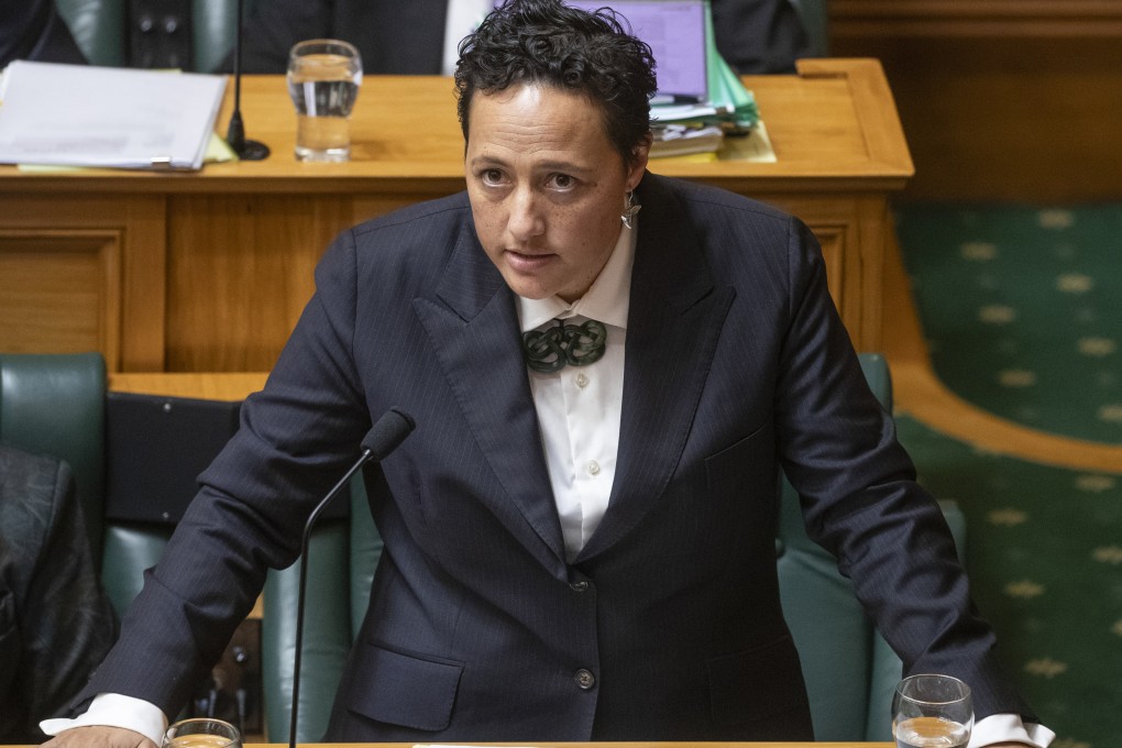New Zealand Justice Minister Kiritapu ‘Kiri’ Allan speaks in parliament on Tuesday last week. Photo: NZ Herald via AP