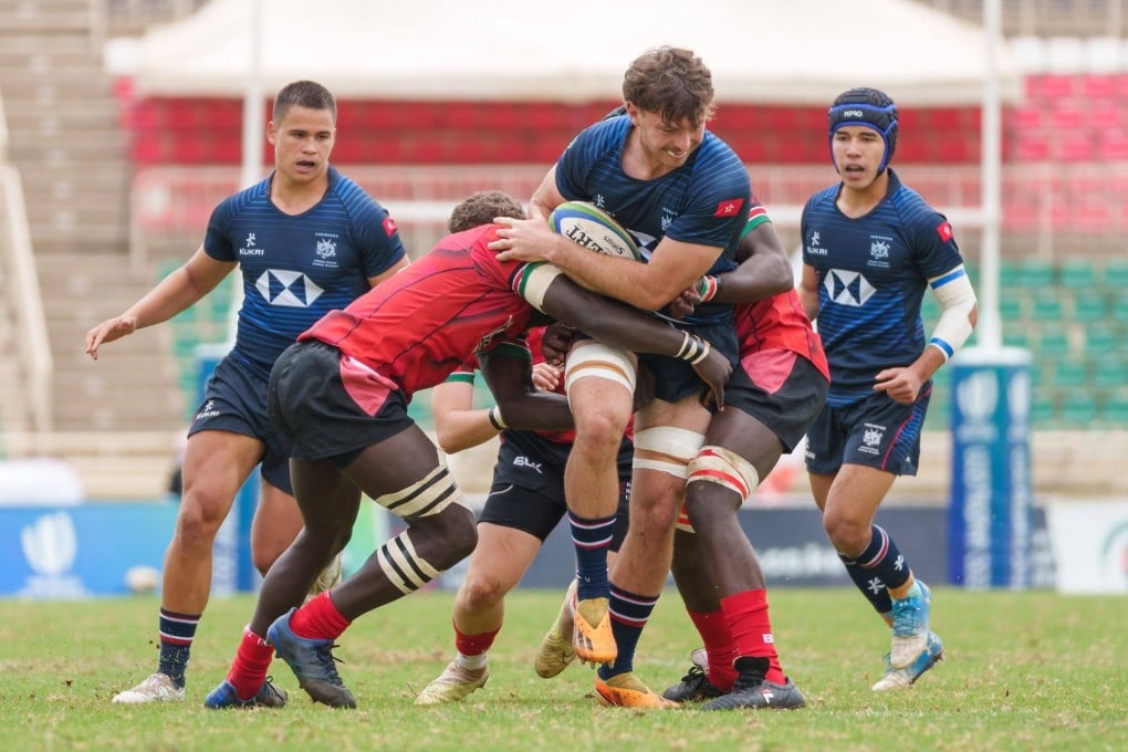 Hong Kong captain Tyler McNutt tries to break through the Kenya defence during his side’s World Rugby U20 Trophy game in Nairobi. Photo: World Rugby