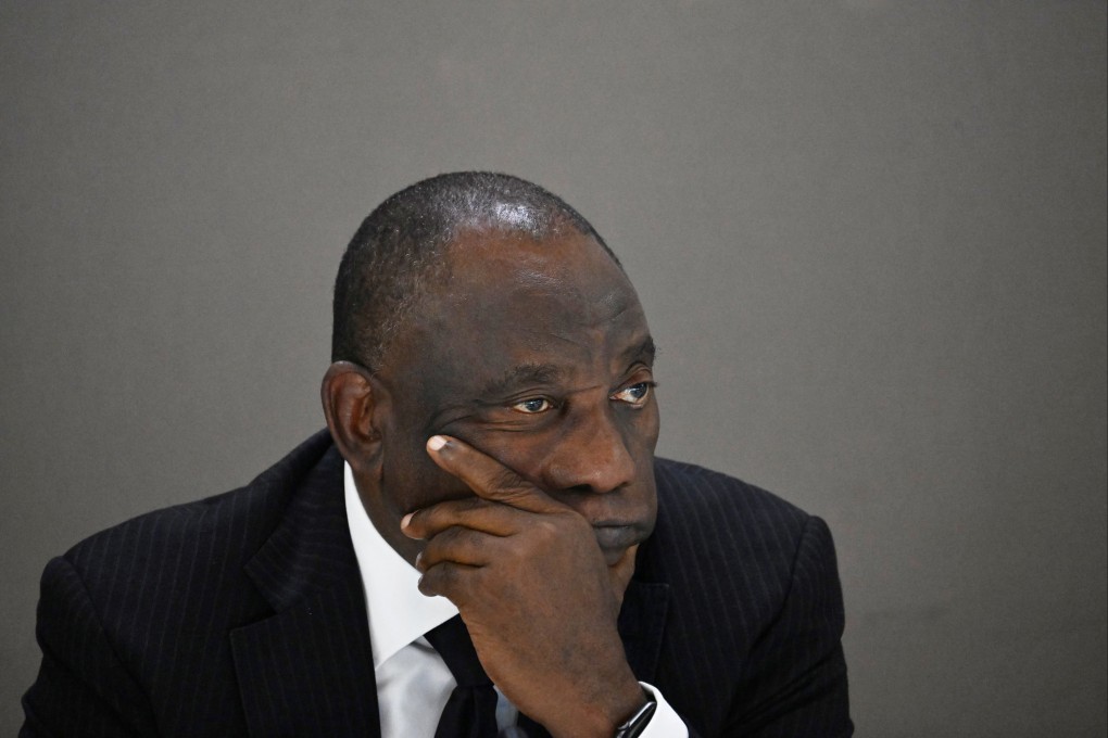 South Africa’s President Cyril Ramaphosa attends a working session with representatives of banks of the “Finance in Common” network during the New Global Financial Pact Summit on June 22 in Paris. Photo: AP