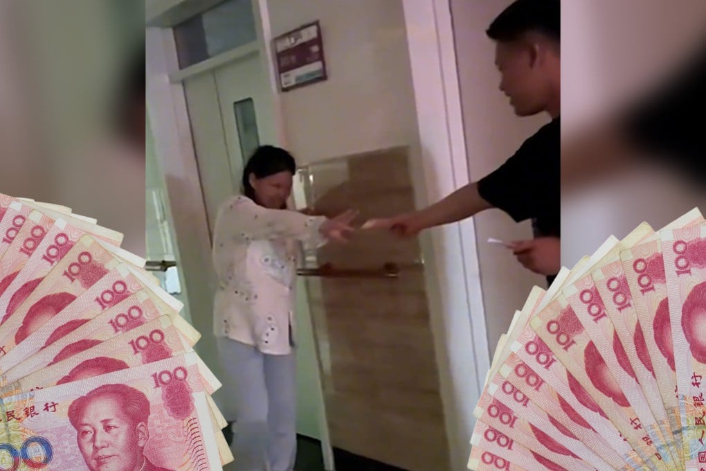 A thoughtful husband who handed a 100-yuan banknote to his wife for every step she took on the painful road to recovery from a caesarean birth has delighted mainland social media. Photo: SCMP composite/Weibo