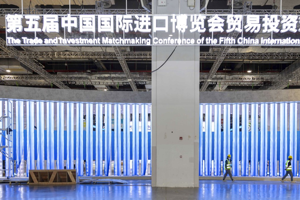 An exhibition area is pictured at the National Exhibition and Convention Center (Shanghai), the main venue the China International Import Expo (CIIE). Photo: Xinhua