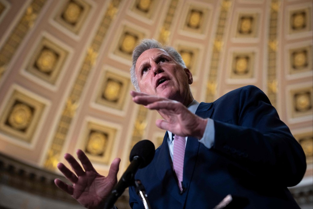 US Speaker of the House Kevin McCarthy talks to reporters during a news conference at the Capitol on July 19. Photo: AFP