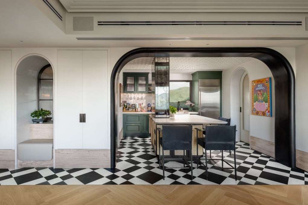 East meets West in this apartment at Parkview on Hong Kong Island, a marriage of colonial and mid-century modern design, vintage dining chairs and Internet of Things technology. Photo: Steven Ko