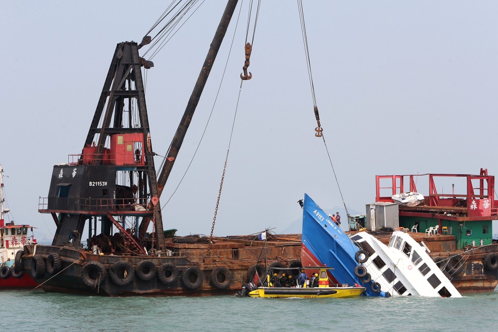 The HK Electric ferry that sank in the waters off Lamma Island after the collision in 2012. Photo: SCMP