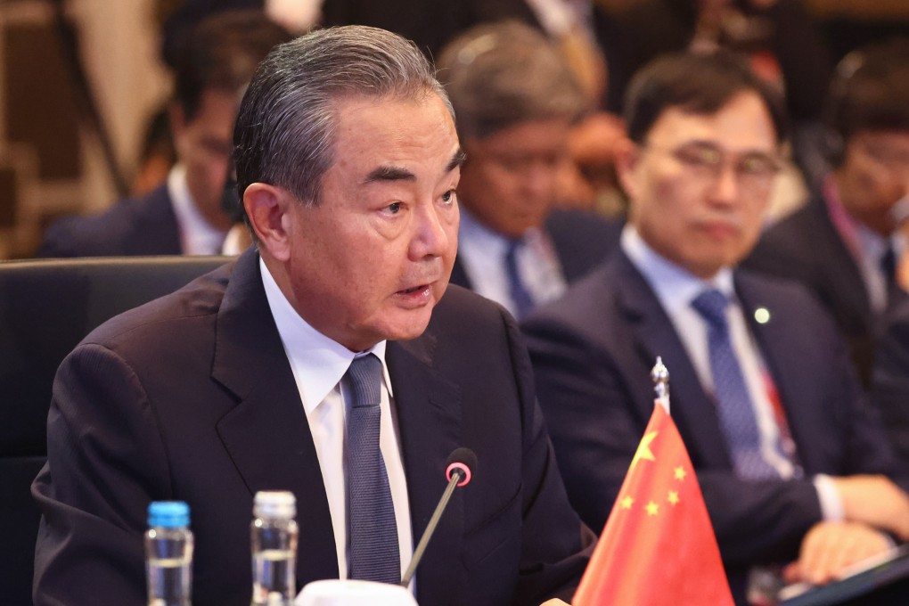 China’s top diplomat Wang Yi attends a meeting with foreign ministers from the Association of Southeast Asian Nations as well as from South Korea and Japan on July 13. Photo: dpa