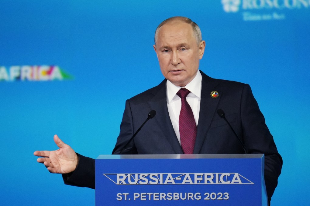 Russian President Vladimir Putin speaks at the Russia-Africa summit in Saint Petersburg. Photo: Reuters