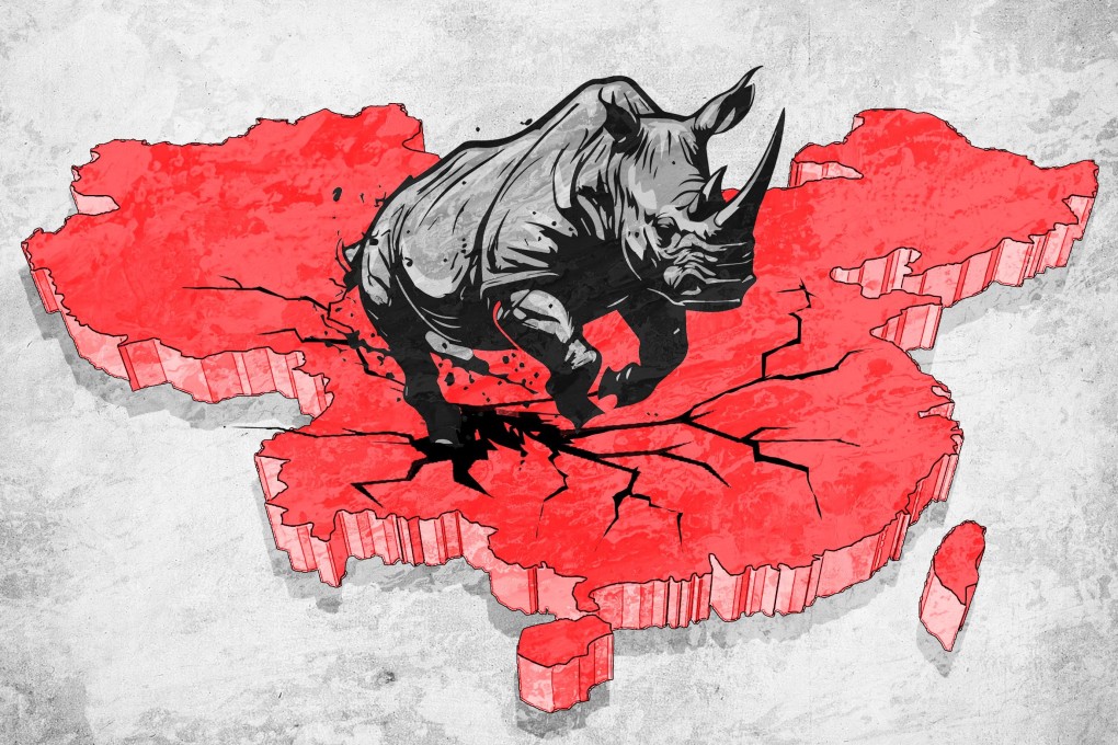 Deteriorating finances in some of China’s poorest provinces are seen as a “grey rhino” risk, with rising concerns over a possible meltdown in the banking system. Illustration: Henry Wong