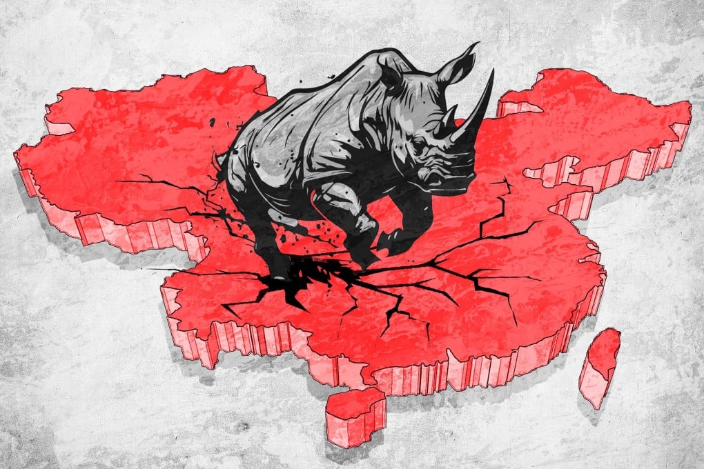 Deteriorating finances in some of China’s poorest provinces are seen as a “grey rhino” risk, with rising concerns over a possible meltdown in the banking system. Illustration: Henry Wong