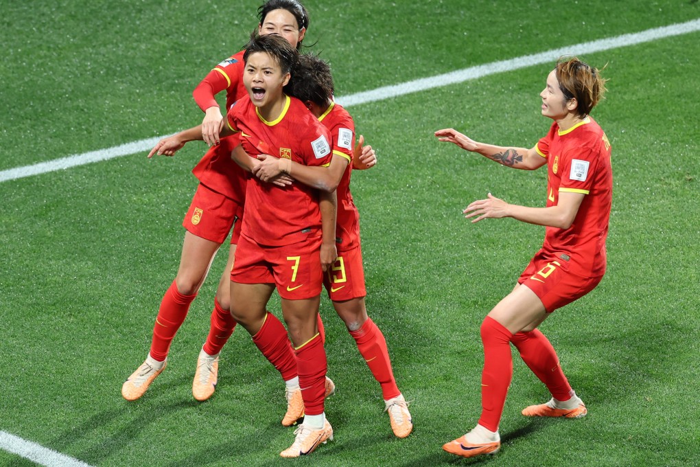 Chna’s Wang Shuang celebrates scoring a penalty against Haiti in Adelaide. Photo: Xinhua