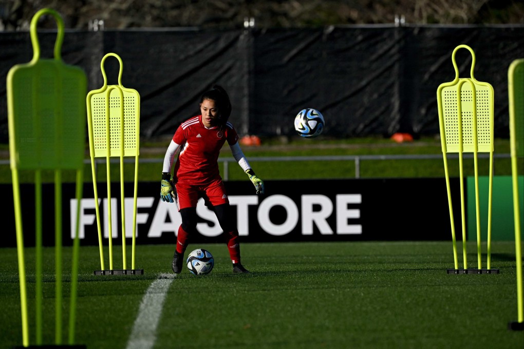 Kiara Fontanilla takes part in a drill during a Philippines training session in Auckland. Photo: AFP