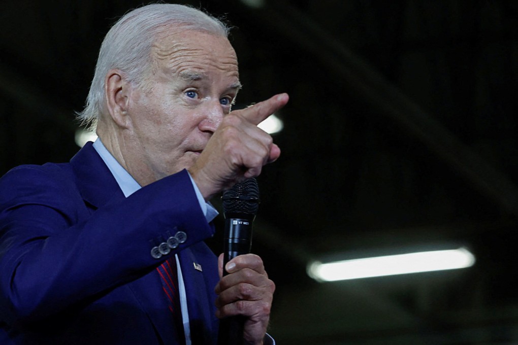 US President Joe Biden delivers remarks on the economy at Auburn Manufacturing in Maine on Friday. Photo: Reuters