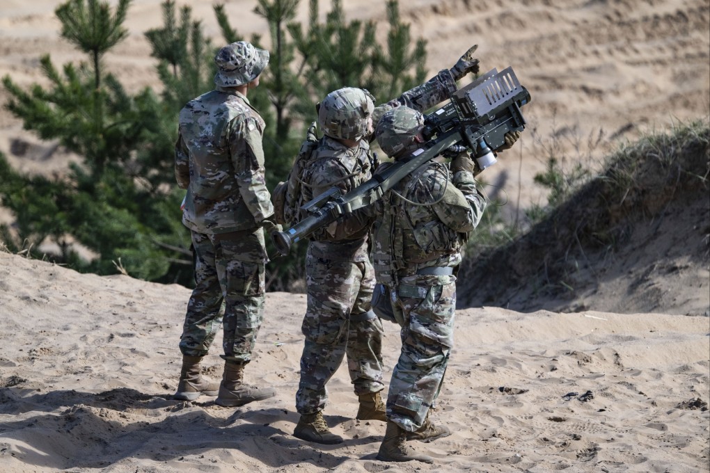 US troops conduct air threat engagement tactics with man-portable air-defence systems (Manpads) during an exercise at Adazi, Latvia in April 2023. Photo: US Army via AP