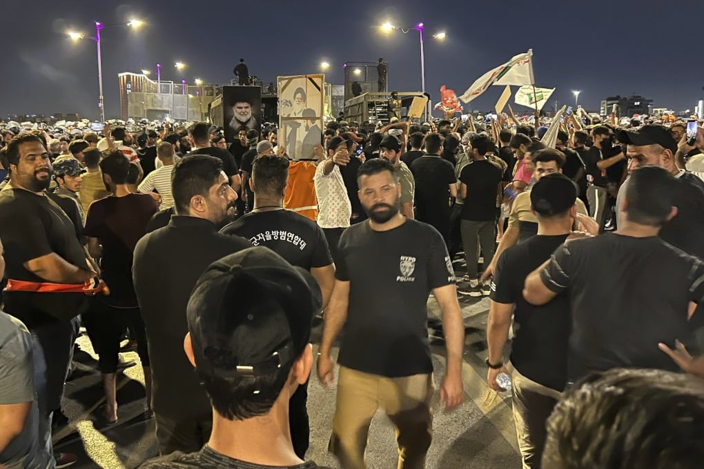 Protesters gather in Baghdad’s Tahrir Square on July 22 following reports of the burning of a Koran in front of the Iraqi embassy in Copenhagen. Photo: AP