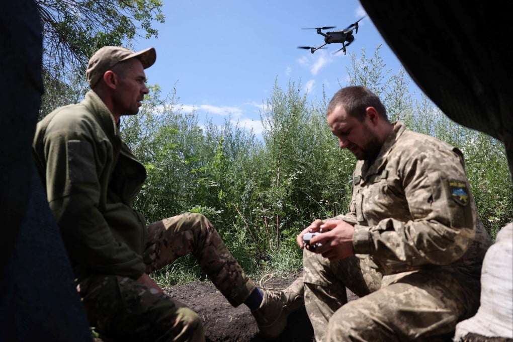 Ukrainian servicemen from the K-2 battalion fly a drone at a frontline position near the town of Siversk, Donetsk region, on July 12. Photo: AFP