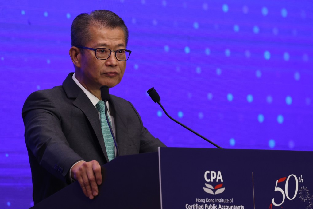 Financial Secretary Paul Chan Mo-po is seen at the Hong Kong Institute of Certified Public Accountants’ “CPA Congress” in Wan Chai on July 14. Photo: Yik Yeung-man