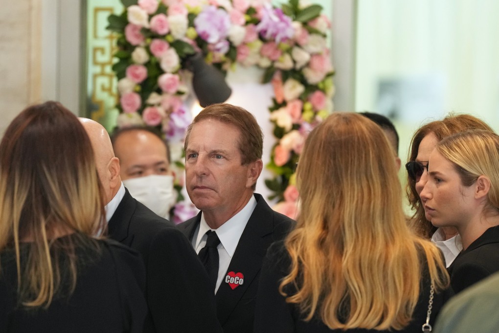 Bruce Rockowitz, Coco Lee’s husband, arrives at Monday’s memorial service for the singing star. Photo: Elson Li