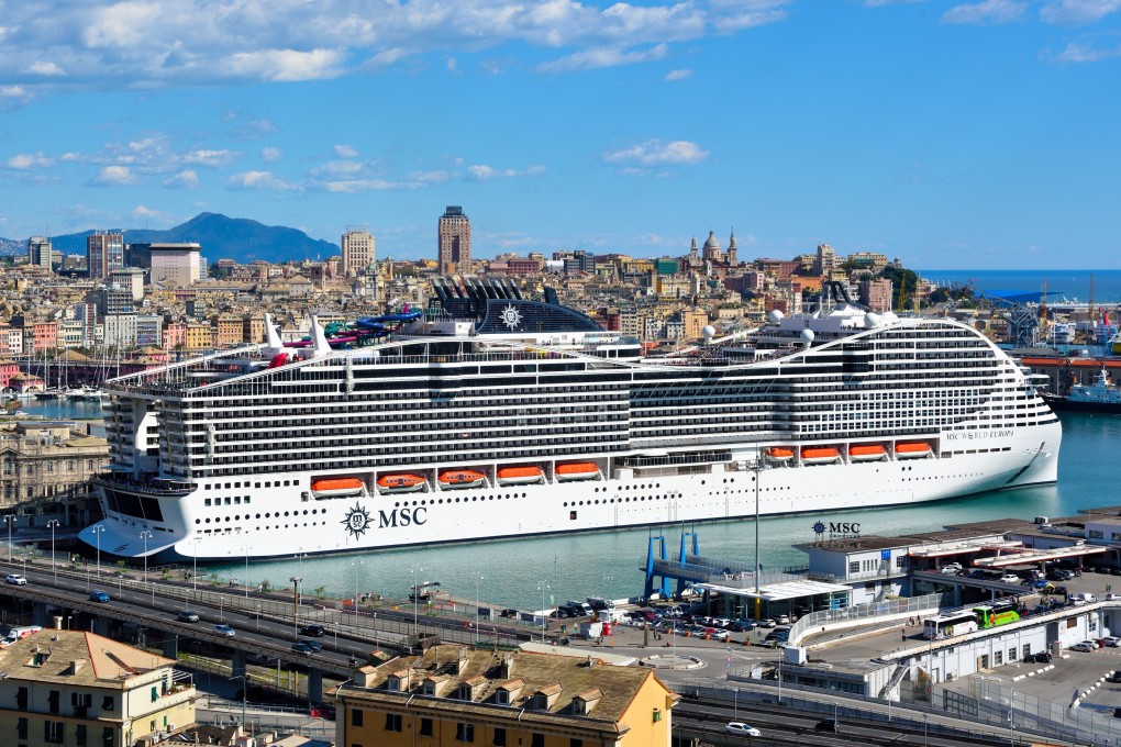 Emissions from the LNG-powered MSC World Europa vessel almost certainly include the potent greenhouse gas methane, according to an independent analysis of video footage of the cruise ship filmed in June. Photo: Shutterstock