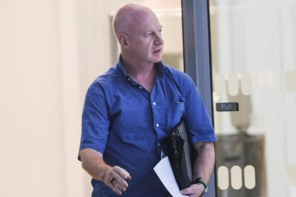 Greg Austin Lynn arrives at the State Courts in Singapore on Thursday. Photo: Today