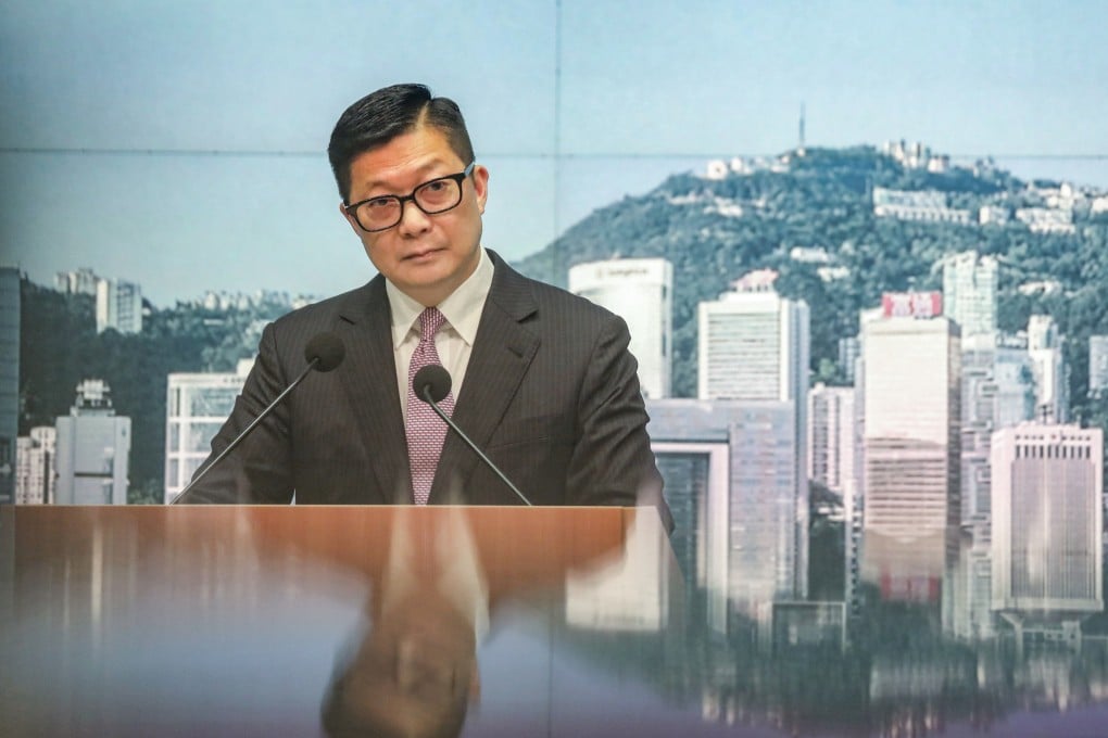 Secretary for Security Chris Tang meets the media at Central Government Offices in Admiralty. Photo: Xiaomei Chen