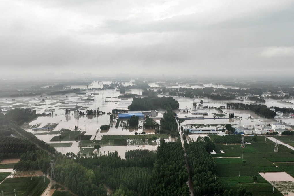 Typhoon Doksuri made landfall in China on Friday, and its remnants along with the arrival of Typhoon Khanun this week have flooded fields and damaged crops in northern China. Photo:A FP