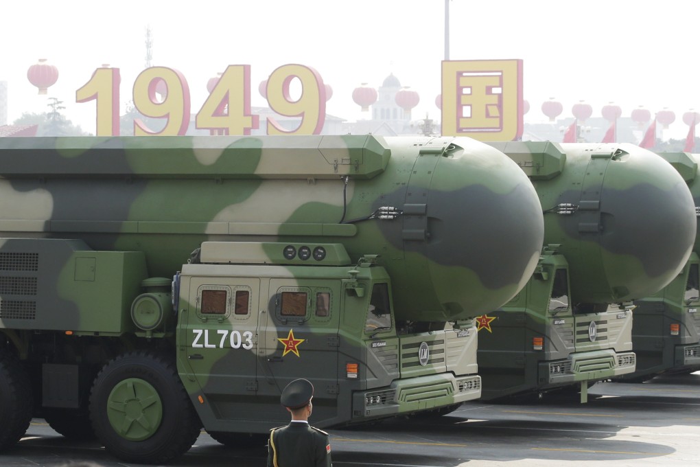 Defence experts say China will continue to improve its ICBM technology, such as its DF-41 missiles, to upgrade its air, ground and sea-based nuclear delivery systems. Photo: Reuters