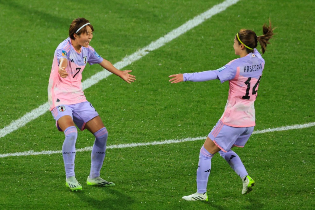Japan’s Hinata Miyazawa (No 7) celebrates scoring her team’s third goal during the round-of-16 win over Norway. Photo: AFP