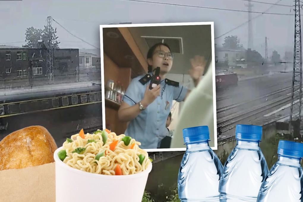 The train was travelling to Beijing on July 30 when mudslides blocked the tracks, stranding the 976 passengers on board. Photo: SCMP composite/Weibo