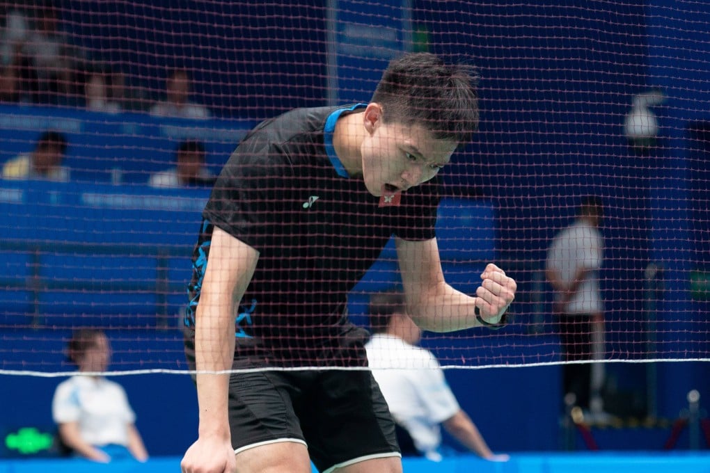 Ko Shing-hei celebrates his quarter-final win over Dong Tianyao of China. Photo: Handout