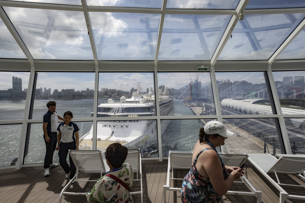A view from a cruise ship docking at Kai Tak Cruise Terminal on August 4. Photo: Jonathan Wong