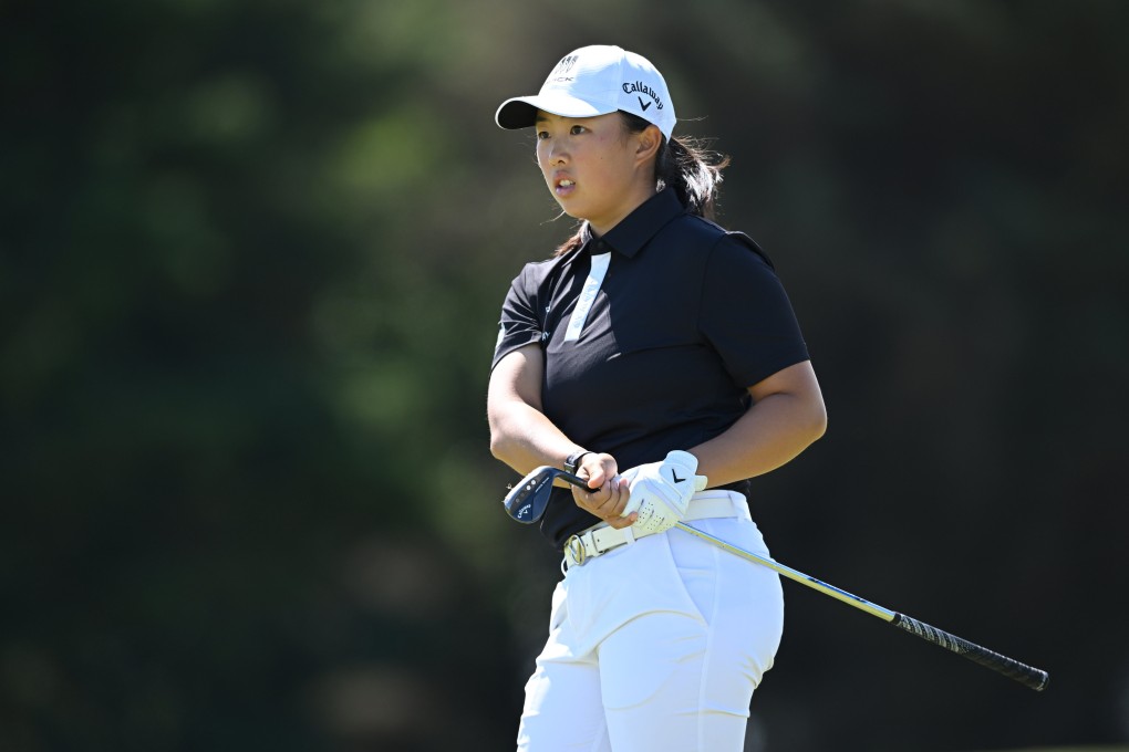 Yin Ruoning of China follows her shot on the the ninth hole during the final round of the Freed Group Women’s Scottish Open at Dundonald Links Golf Course on August 6, 2023 in Troon, Scotland. Photo: Octavio Passos/Getty Images