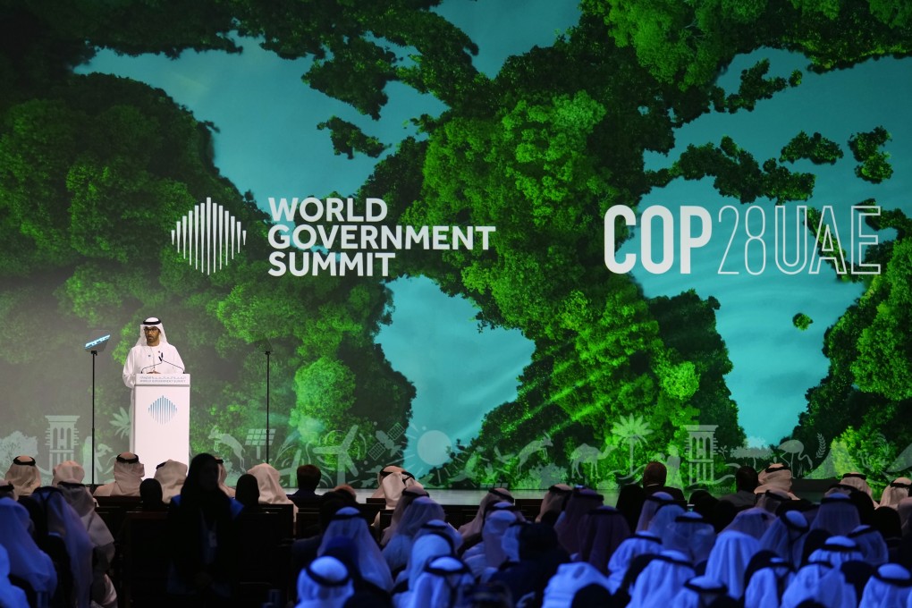 CEO of Abu Dhabi National Oil Co Sultan al-Jaber at the World Government Summit in Dubai on February 14. The United Arab Emirates’ pick to lead the coming COP28 climate talks called on the world to “fight climate change, not each other”. Photo: AP