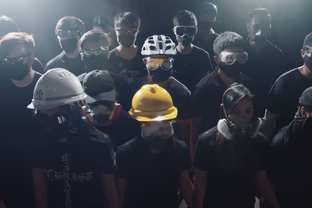 A still from a YouTube video of “Glory to Hong Kong”.