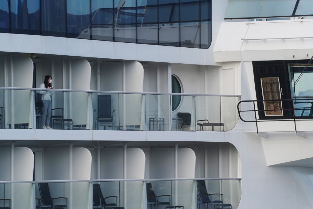 A cruise ship is seen at Hong Kong at Kai Tak Cruise Terminal in January 2022. Photo: Sam Tsang