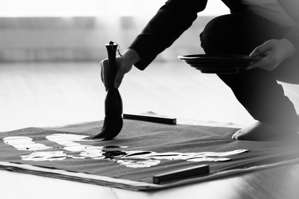 For his new Hong Kong exhibition, “Master Chui’s Kitchen”, ink artist Chui Pui-chee has added wine and liquor to his ink to create food- and drink-related art with rich effects and enhanced colours. Photo: Life In Space