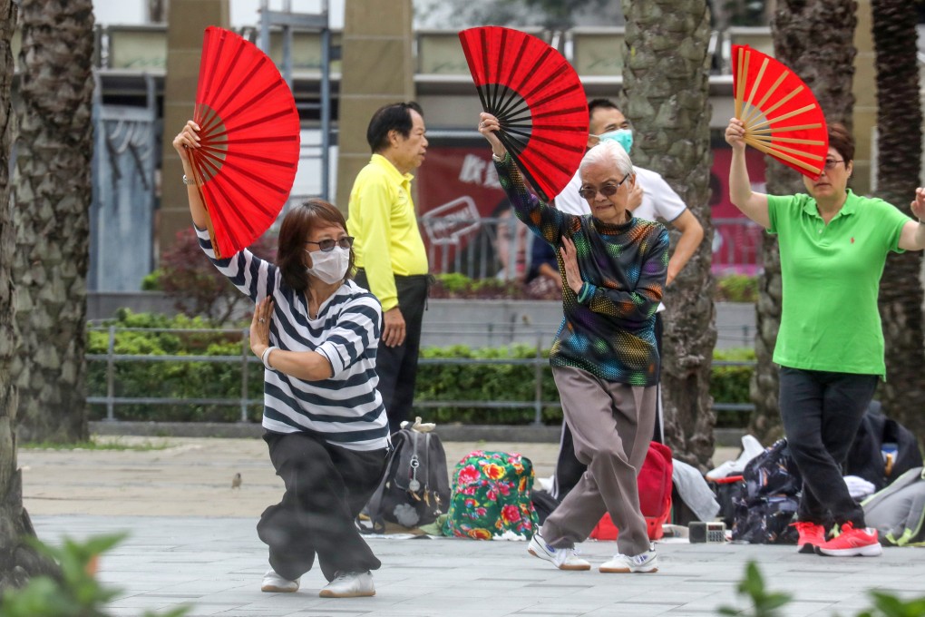 Senior citizens exercise in Hong Kong’s Victoria Park. Each buyer can subscribe up to a maximum of HK$1 million worth of the inflation bonds. Photo: Dickson Lee