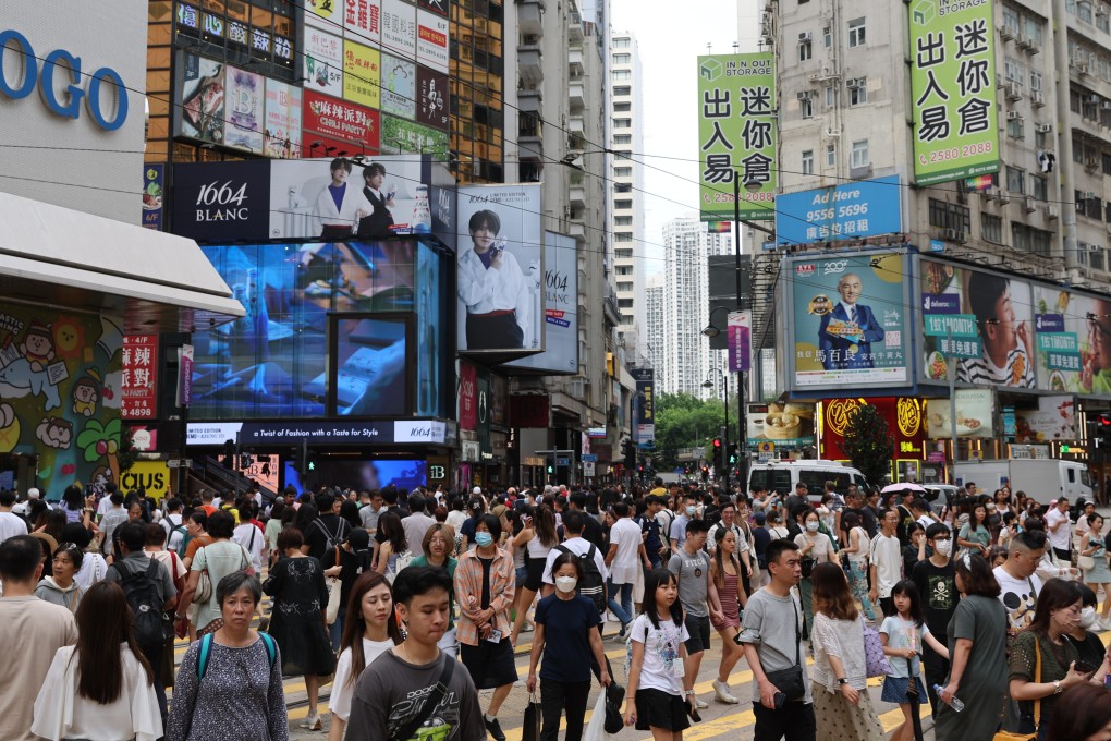 Shoppers crowd Causeway Bay in Hong Kong on July 1, 2023. Photo: Yik Yeung-man
