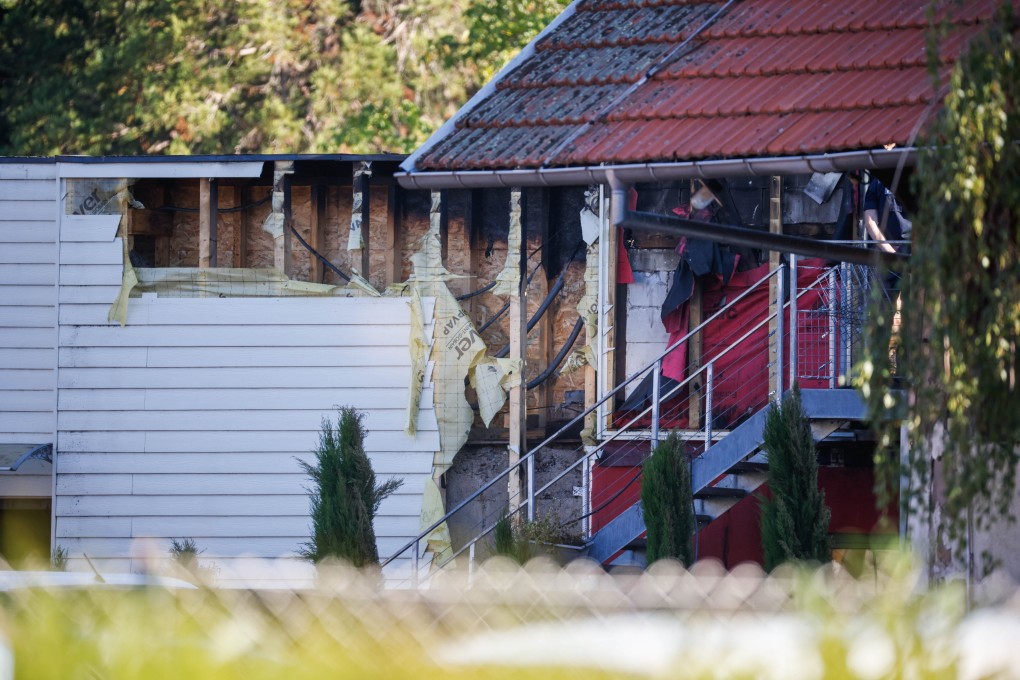 The destroyed holiday home in Wintzenheim, France, where 11 people died in a fire. Photo: DPA