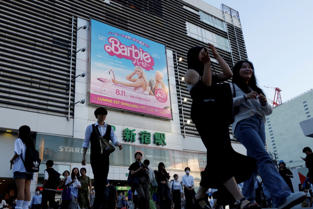 A promotional poster of the ‘Barbie’ film in Tokyo, Japan. Photo: Reuters