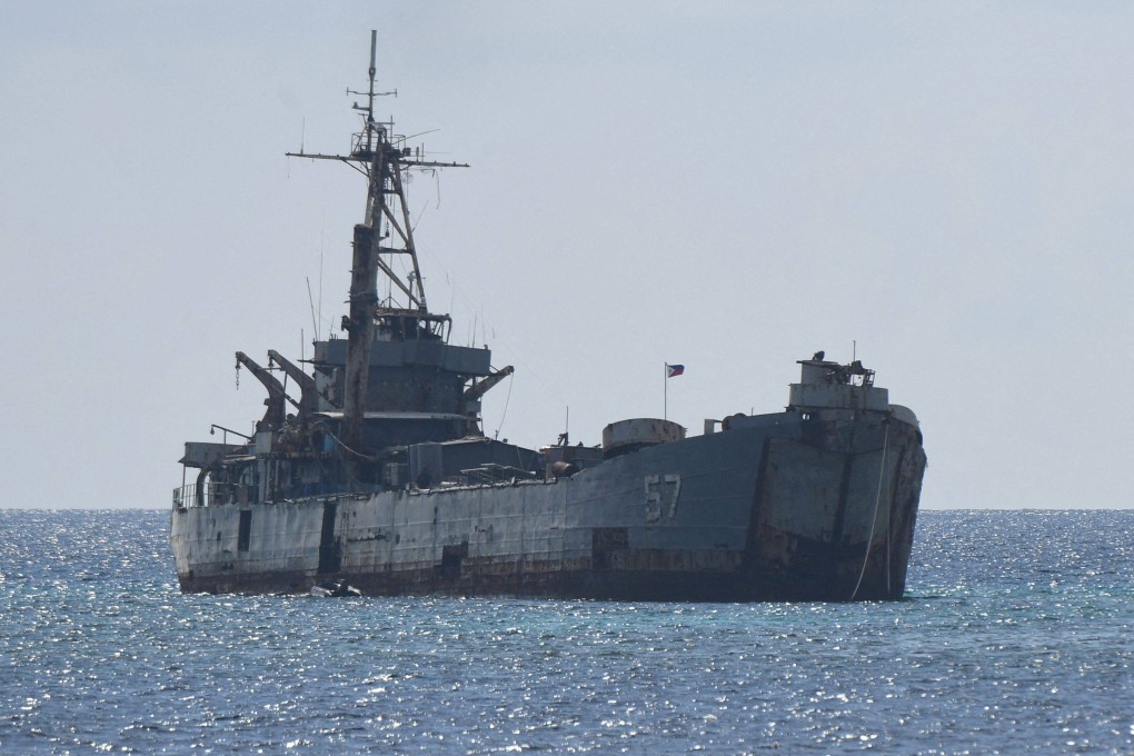 The grounded Philippine navy ship BRP Sierra Madre where marines are stationed to assert Manila’s territorial claims at Second Thomas Shoal in the disputed South China Sea. Photo: AFP