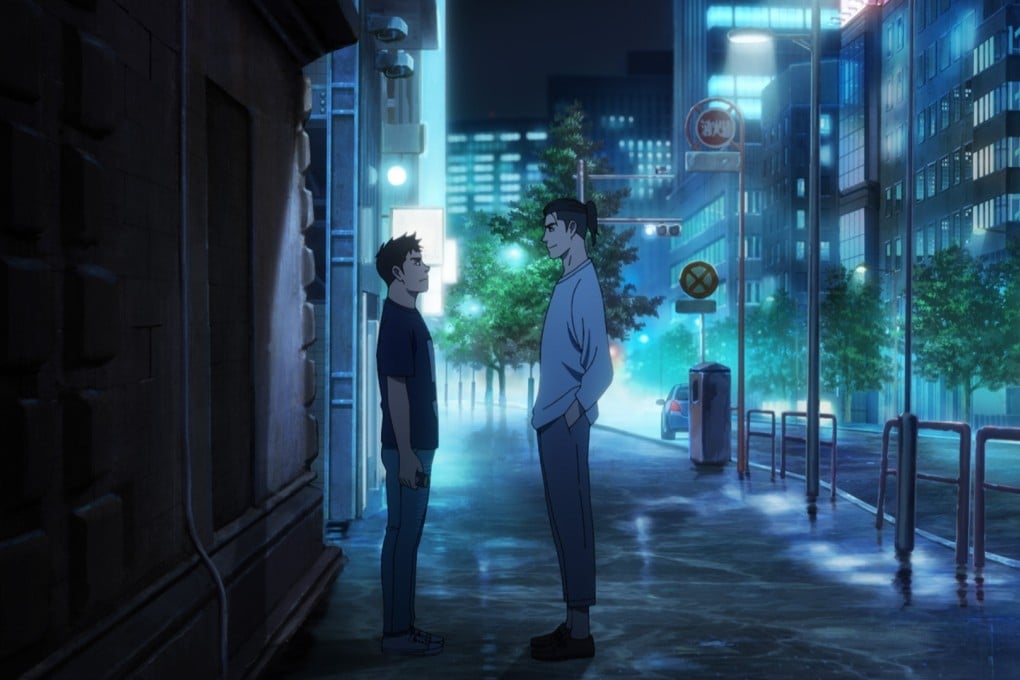 Dai Miyamoto (left, voiced by Yuki Yamada) and Sawabe (Shotaro Mamiya) in a still from the Japanese anime “Blue Giant” (category IIA; Japanese), directed by Yuzuru Tachikawa.