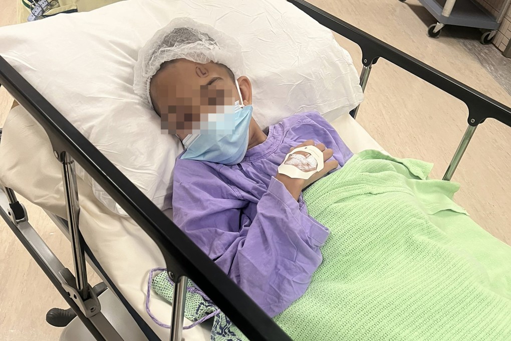 The 13-year-old boy, alleged to have been slapped by a religious studies teacher, in hospital for an eye operation. Photo: Handout