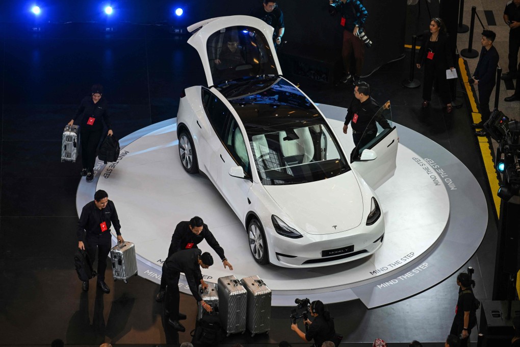 Tesla has cut the price of the Model Y SUV in China by 4 per cent. Photo: AFP