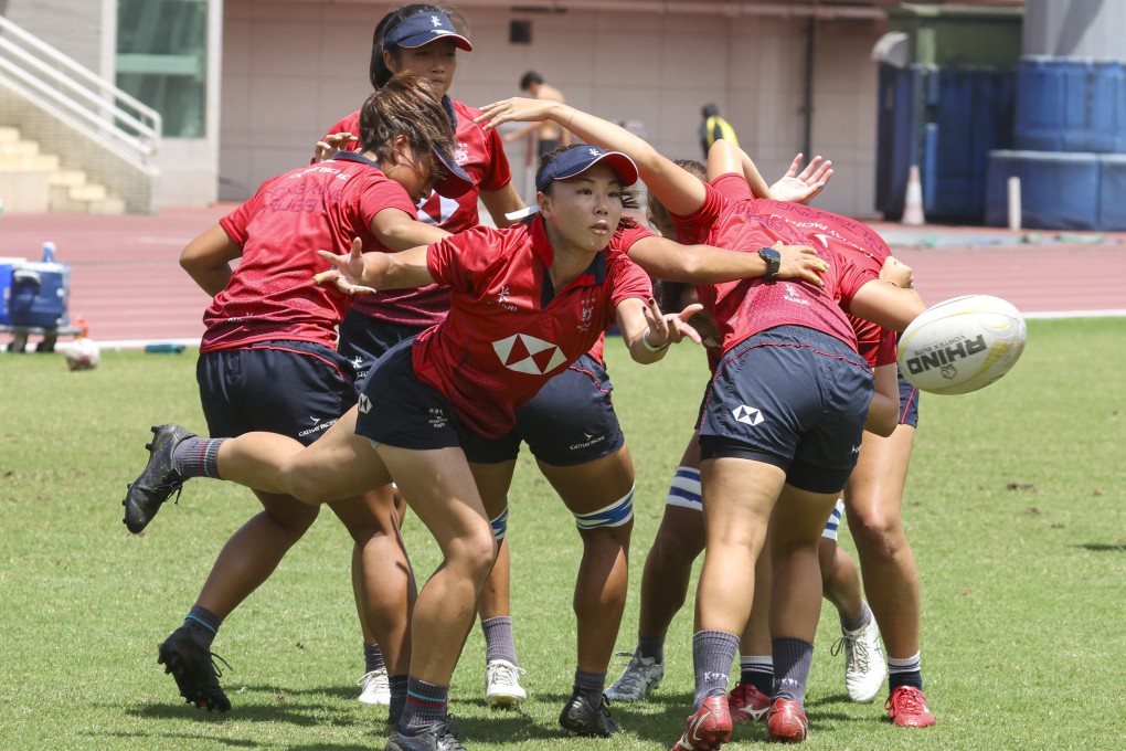 Hong Kong women’s sevens player Nam Ka-man (centre) in action during a training session at the city’s Sports Institute. Photo: Yik Yeung-man