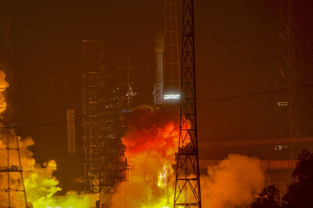China’s Ludi Tance 4-01 satellite lifts off from the Xichang launch centre on board a Long March 3B rocket. Photo: CASC
